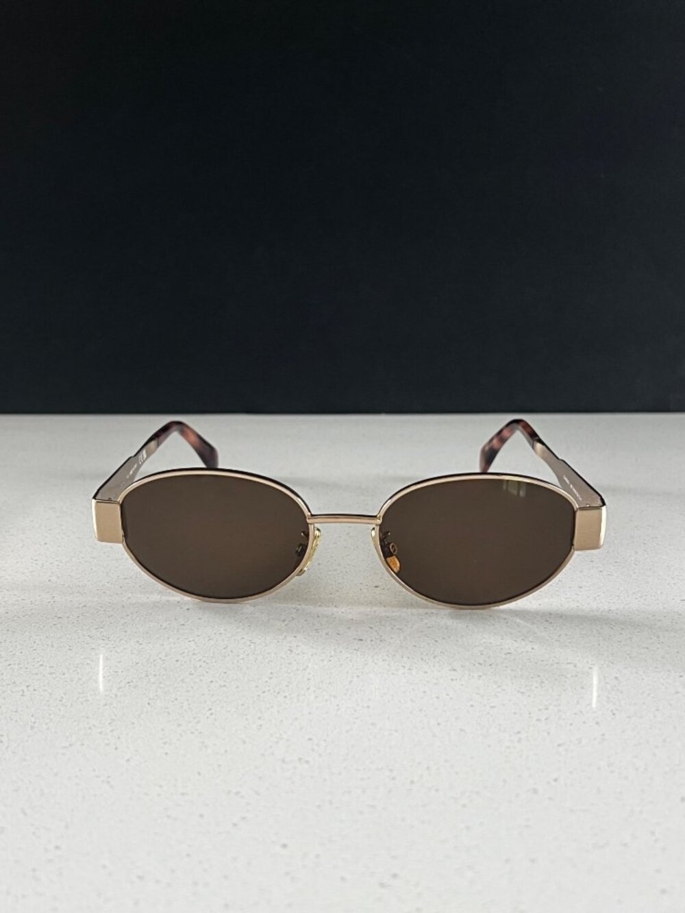 CELINE CL40235U Triomphe Metal oval light GOLD  sunglasses - Picture 4 of 12